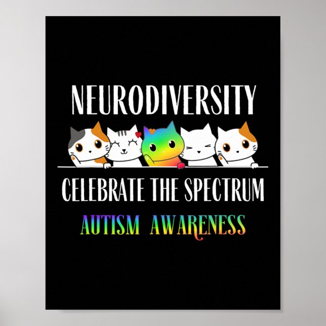 Autismus Embrace Neurodiversity feiert Funny Spec Poster (Vorne)