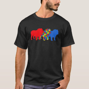 Autismus English Bulldog Hund Autismus Awareness P T-Shirt