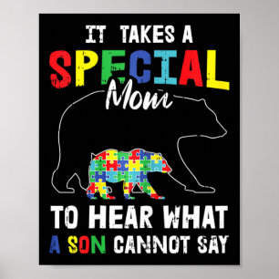 Autismus Es braucht eine besondere Mama zu hören,  Poster