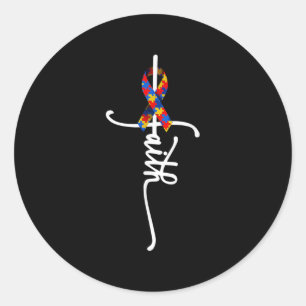 Autismus Faith Cross Autismus Autistic Funny Autis Runder Aufkleber