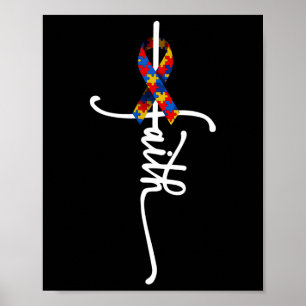 Autismus Faith Cross Autismus Autistic Gifts Autis Poster