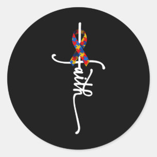 Autismus Faith Cross Autismus Autistic Gifts Autis Runder Aufkleber