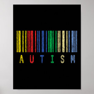 Autismus Farbenfrohe Barcode Unterstützung Autisti Poster
