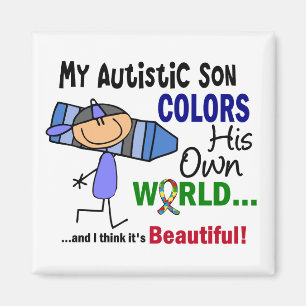 Autismus FARBIERT SEINEN EIGENEN WORLD Son Magnet