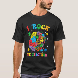 Autismus Florales Gehirn Ich Rocke Das Spektrum Be T-Shirt