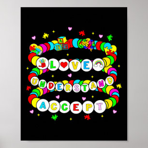 Autismus Freundschaft Bracelet Liebe akzeptieren V Poster