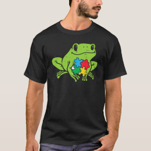 Autismus Frosch Puzzle Süß Bewusstsein Tier ASD Mä T-Shirt