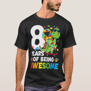 Autismus Geburtstagsparty Acht Jahr alt Autistisch T-Shirt