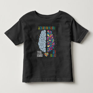 Autismus Genius Herz Autistisches farbiges Gehirn Kleinkind T-shirt