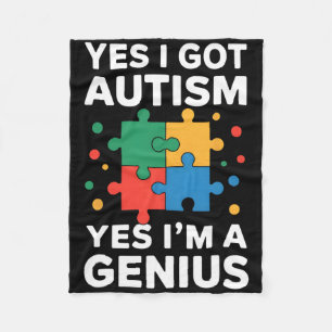Autismus Genius Puzzle Piece Neurovielfalt Fleecedecke