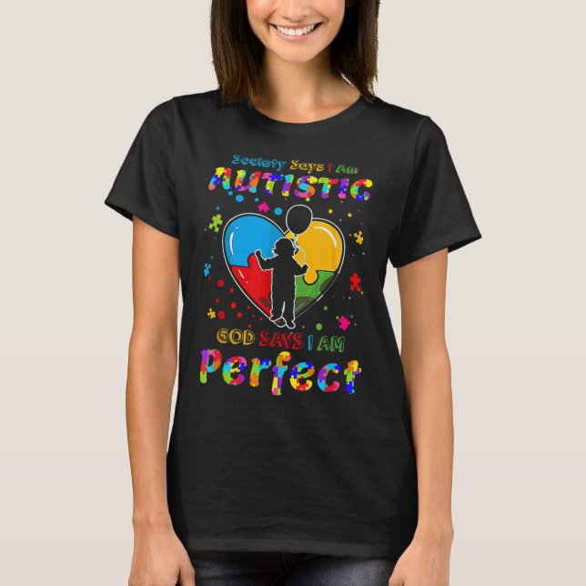 Autismus Gesellschaft sagt, ich bin Autistischer G T-Shirt (Vorderseite)