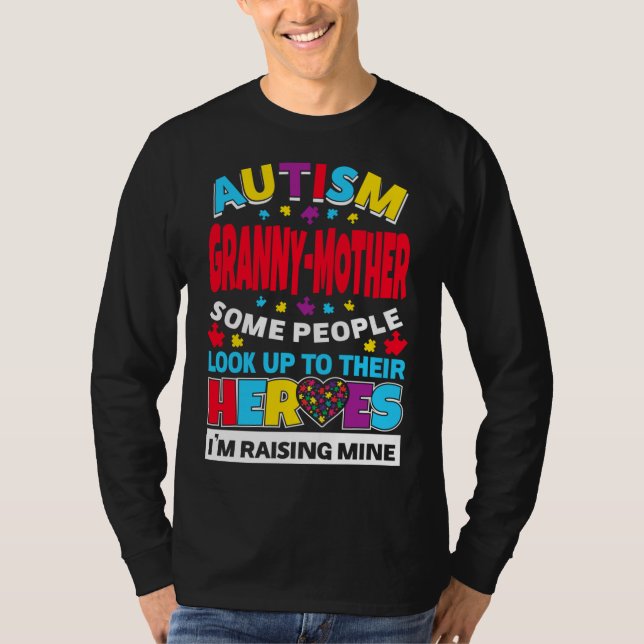 Autismus Granny Mutter Leute schauen ihre Helden h T-Shirt (Vorderseite)