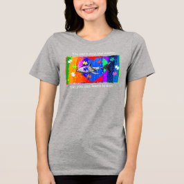 Autismus-Hai-FRAUEN GRAU Tri-Blend Shirt