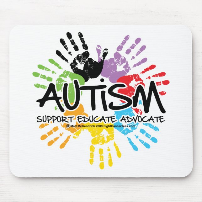 Autismus Handprint Mousepad (Vorne)