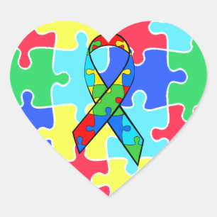 Autismus Heart Puzzle Pieces Aufkleber