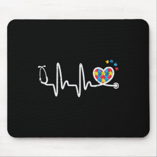 Autismus Heartbeat Stethoscope Nurse Awareness Scr Mousepad
