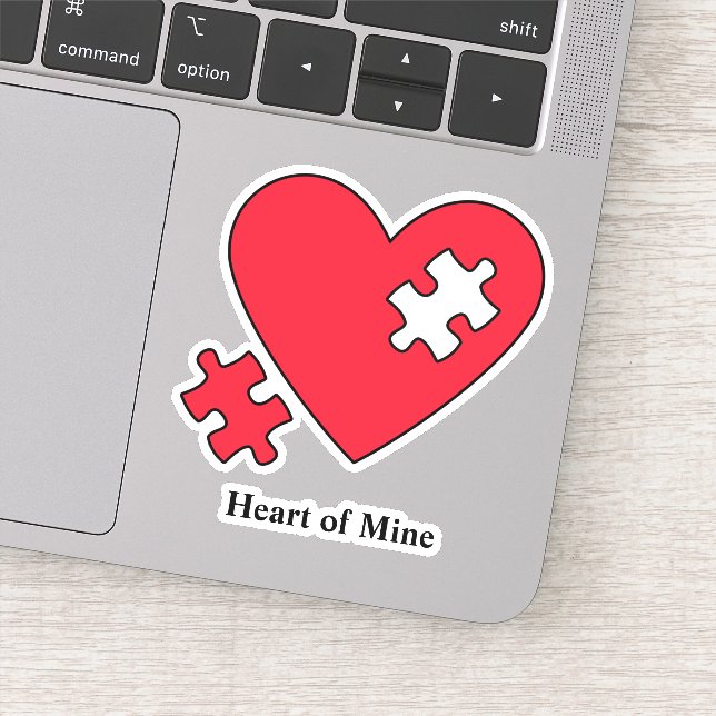 Autismus Herz Puzzle Mama Laptop Cutout Vinyl Aufkleber (Detail)