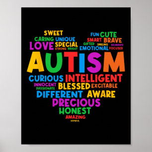 Autismus Herzautismus Aufklärung Monat Proud Autis Poster
