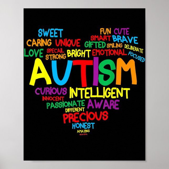 Autismus Herzautismus Aufklärung stolz Autismus Ma Poster (Vorne)