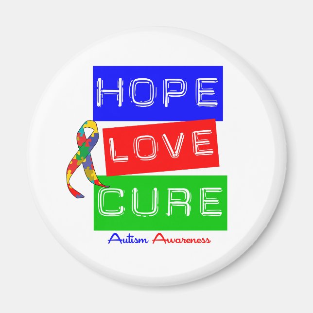 Autismus Hope Liebe Cure Magnet (Vorne)