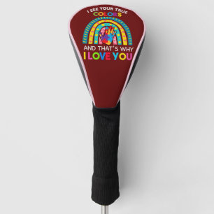 Autismus/ Ich sehe Ihre wahren Farben Regenbogen Golf Headcover