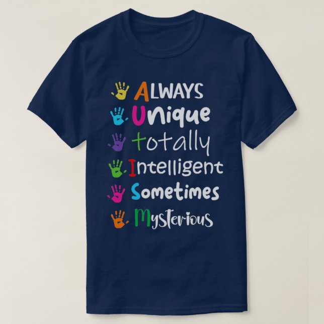 Autismus immer einzigartig, alles intelligent, man T-Shirt (Design vorne)