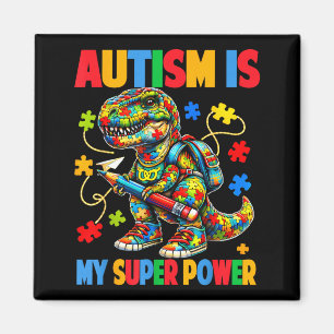 Autismus ist Dino-T-Rex-Puzzle Autismus Superkraft Magnet
