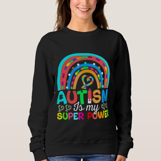 Autismus ist mein Super-Power und Puzzle Autismus  Sweatshirt (Vorderseite)