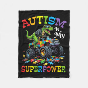 Autismus ist mein Superkraft-LKW-Dinosaurier Brüll Fleecedecke