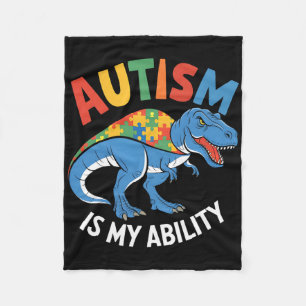 Autismus ist meine Fähigkeit Dinosaurier Puzzle De Fleecedecke