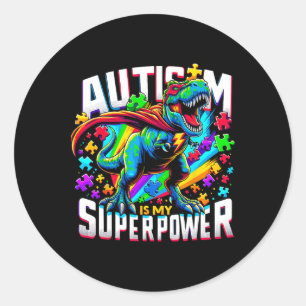 Autismus ist meine Supermacht Autismus Bewusstsein Runder Aufkleber