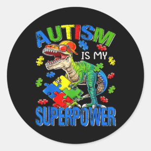 Autismus ist meine Supermacht Autismus Bewusstsein Runder Aufkleber
