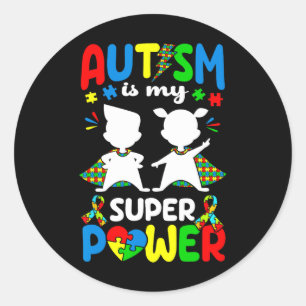 Autismus ist meine Supermacht Autist Autisten unte Runder Aufkleber