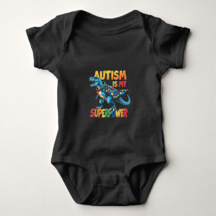 Autismus ist meine Supermacht Dinosaurier Autismus Baby Strampler