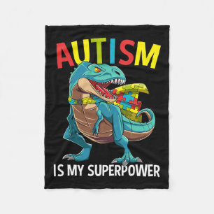 Autismus ist meine Supermacht Dinosaurier Puzzle P Fleecedecke
