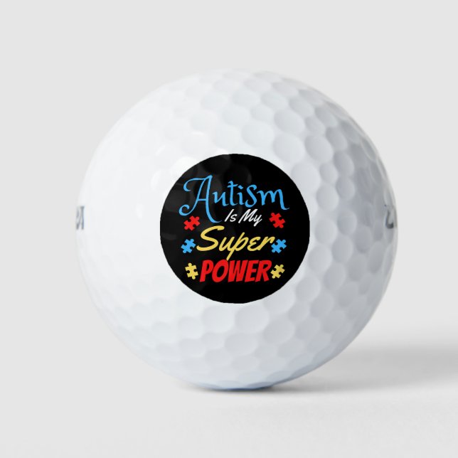 Autismus ist meine Supermacht Golfball (Vorderseite)