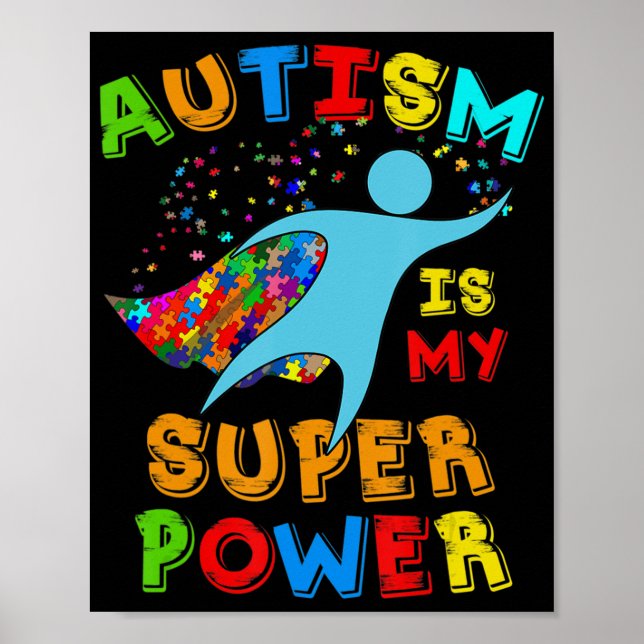 Autismus ist meine Unterstützung für Autismus-Bewu Poster (Vorne)