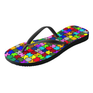 Autismus jigsaw flip flops