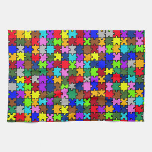 Autismus jigsaw geschirrtuch