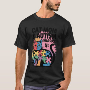 Autismus Katzenmutter Autismus Krieger Buntes Auti T-Shirt