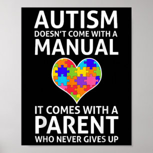Autismus kommt nicht mit einem manuellen Autismus  Poster