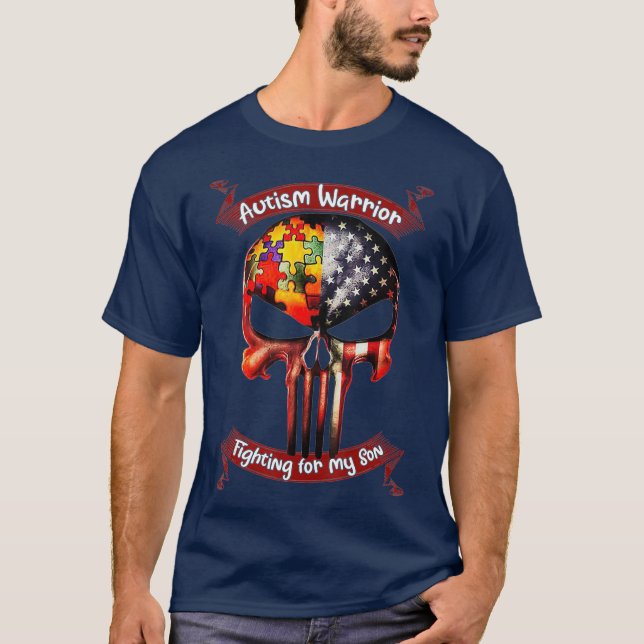 Autismus Krieger kämpfen für meine Sohn Geschenke  T-Shirt (Vorderseite)