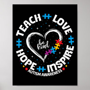 Autismus Lehre Liebe Inspiriert Hoffnung Lehrer Bl Poster
