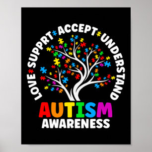 Autismus Liebe Akzeptanz Unterstützung Autismus Aw Poster