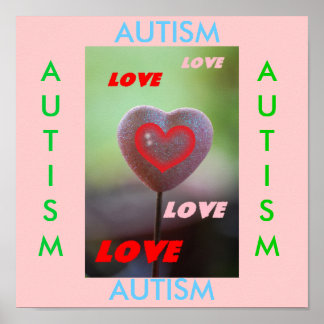 Autismus Liebe Liebe Liebe Liebe Herz Print Poster