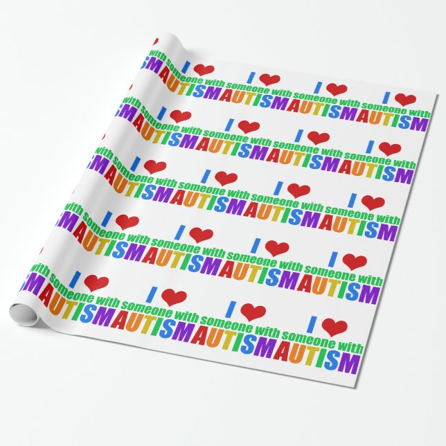 Autismus Liebe Regenbogenfamilie Unterstützung far Geschenkpapier (Ungerollt)