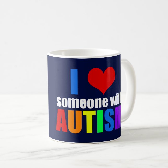 Autismus Liebe Regenbogenfamilie Unterstützung far Kaffeetasse (VorderseiteRechts)
