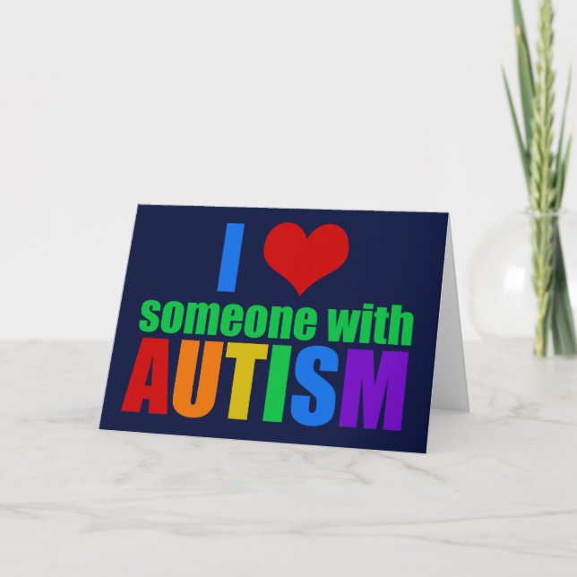 Autismus Liebe Regenbogenfamilie Unterstützung far Karte (Vorderseite)