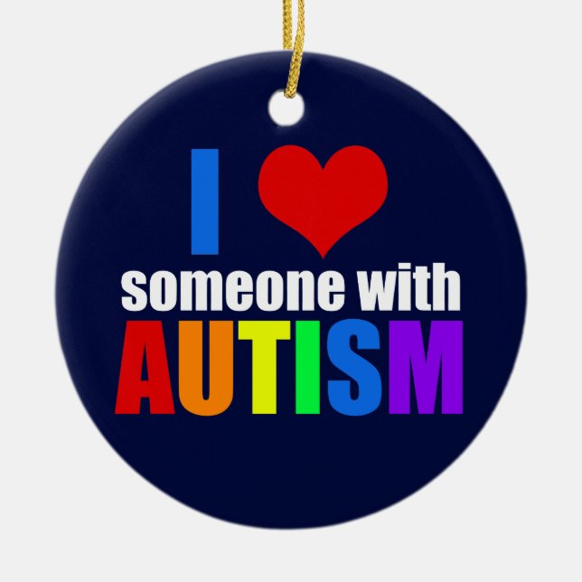 Autismus Liebe Regenbogenfamilie Unterstützung far Keramik Ornament (Vorne)