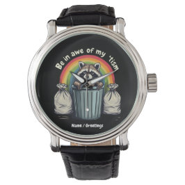 Autismus Lustiger Waschbär Sei Ehrfürchtig Vor Mei Armbanduhr
